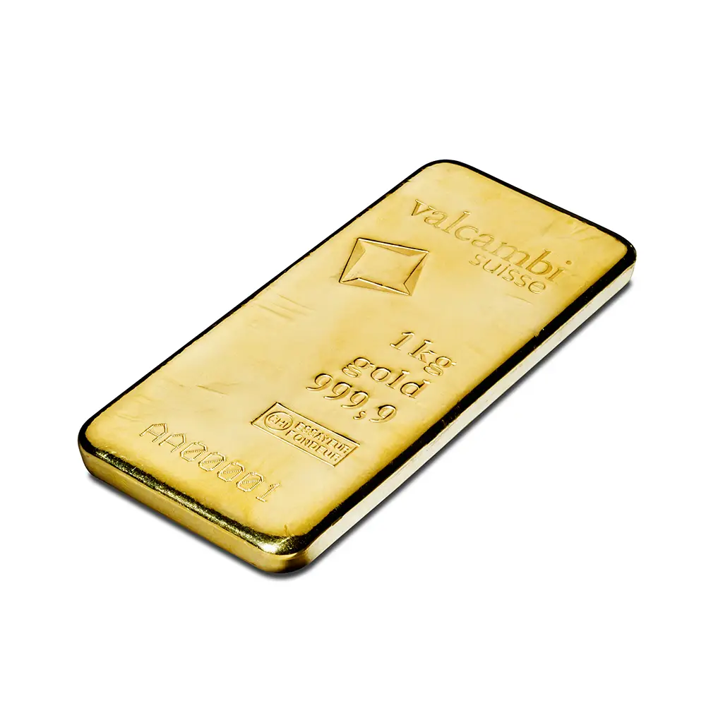 3D render of a 1kg gold cast bar