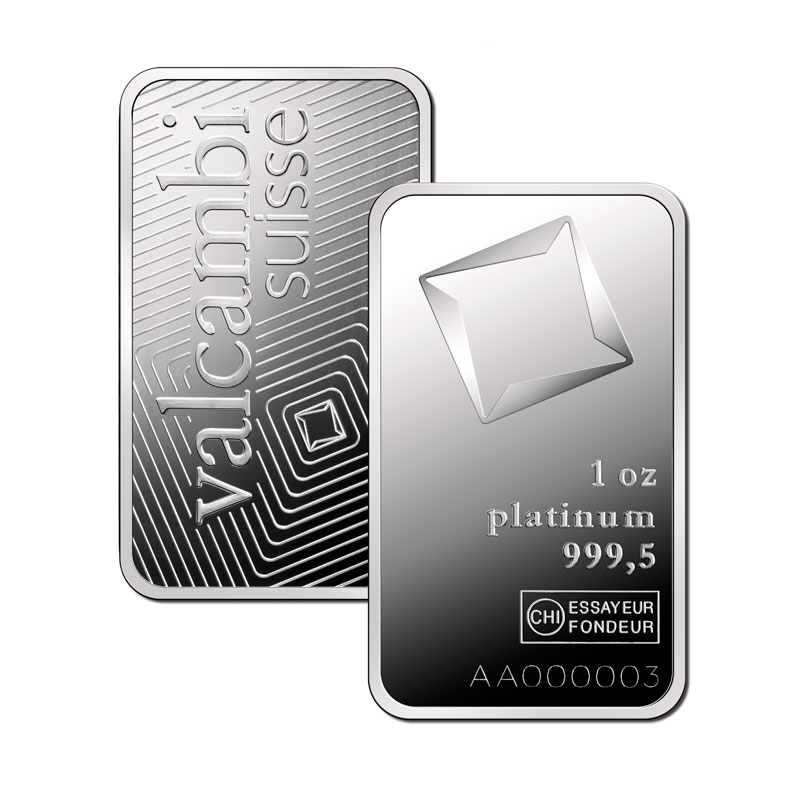 Pair of 1oz platinum minted bars